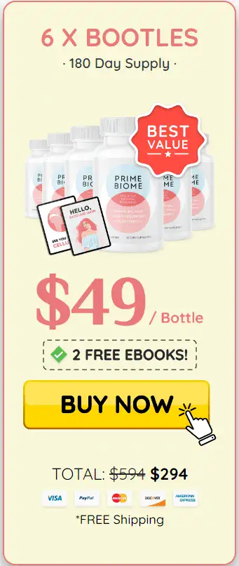 primebiome six bottles pack